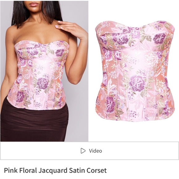 Pink corset from PLT with flowers . Brand new never wore at all. Size 8. - Picture 2 of 2